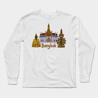 Wat Phra Kaew, the Grand Palace with Emerald Buddha and Yaksha giant demon. Long Sleeve T-Shirt